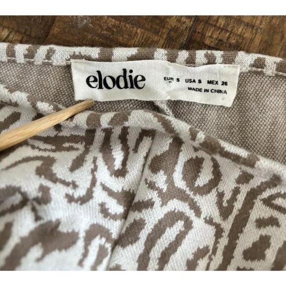 Elodie Flare Y2K Jacquard O-ring P Pants Pull On Euphoria Tan Print Size Small - Picture 5 of 10
